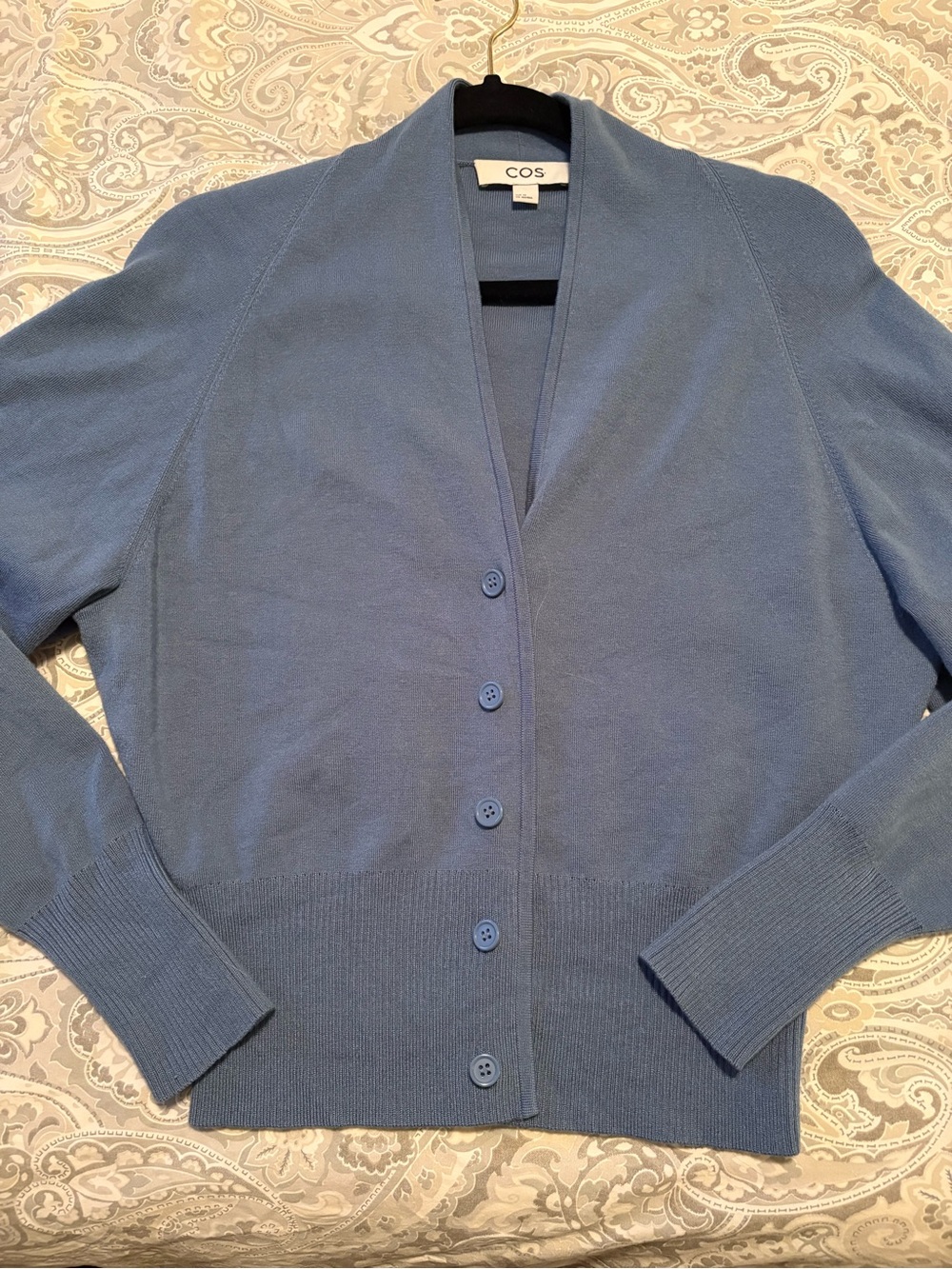 COS Light Blue Button-Front Cardigan